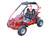 TM Mid XRX-R Go Kart For Kids with Reverse, red off-road go-kart for children with safety harness, big tires, and a sturdy frame.