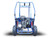 TM Mini XRS+ Go Kart for Kids, front view of a blue mini go-kart with rugged tires and protective frame.