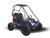 TM Mini XRX/R+ Go Kart with Reverse - a compact electric go-kart designed for children aged 4 and up, featuring a sturdy frame, large off-road tires, and a safety roll cage for outdoor fun.