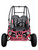 TM Mini XRX/R+ Go Kart with Reverse, pink off-road go-kart featuring a safety harness, steering wheel, large tires, and headlights, designed for children aged 4 and above.