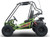 TM Mini XRX/R+ Go Kart with Reverse, green and black off-road mini go-kart designed for children ages 4 and up, featuring large tires and a sturdy frame.