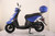 TM Flash 50 Scooter Moped, blue electric scooter with top storage box and black seat