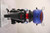 TM Flash 50 Scooter Moped, front view of a blue and black scooter with rear mirror, tail light, and compact design.