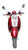 TM Milano 50N Scooter Moped, front view of a red and white scooter with a large headlight, rearview mirrors, and a front tire.