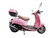 TM Milano 50N Scooter Moped, pink and black electric scooter with a top case and brown seat, suitable for urban commuting.