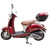 TM Milano 50N Scooter Moped, red and white color, with a brown seat and a black top box, designed for city commuting and short trips.