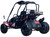 TM Blazer i2K Full Size Battery Powered Go Kart, black and red electric off-road vehicle with large rugged tires and safety cage.