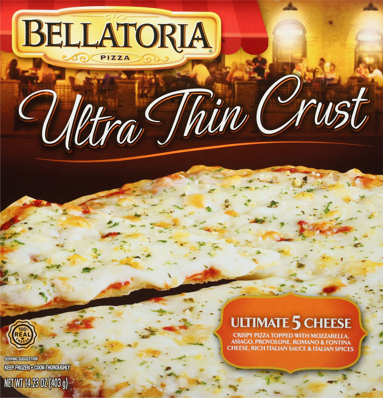 Bellatoria Ultra Thin Crust Ultimate 5 Cheese Pizza