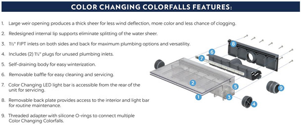 Colorfalls - color changing 24" Wide at AquaNooga.com - Image 4