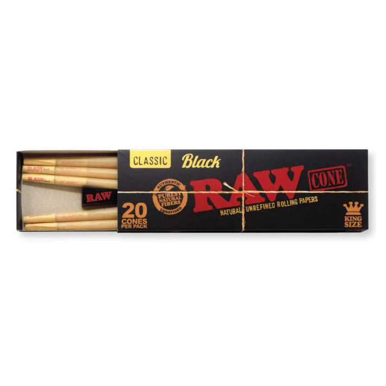 Raw Classic Black King Size 20pk Cones