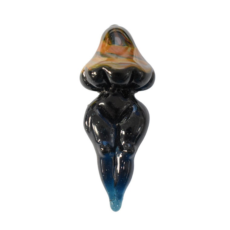 @glass_goddess_  Mushroom Lady Pendant Blue Stardust