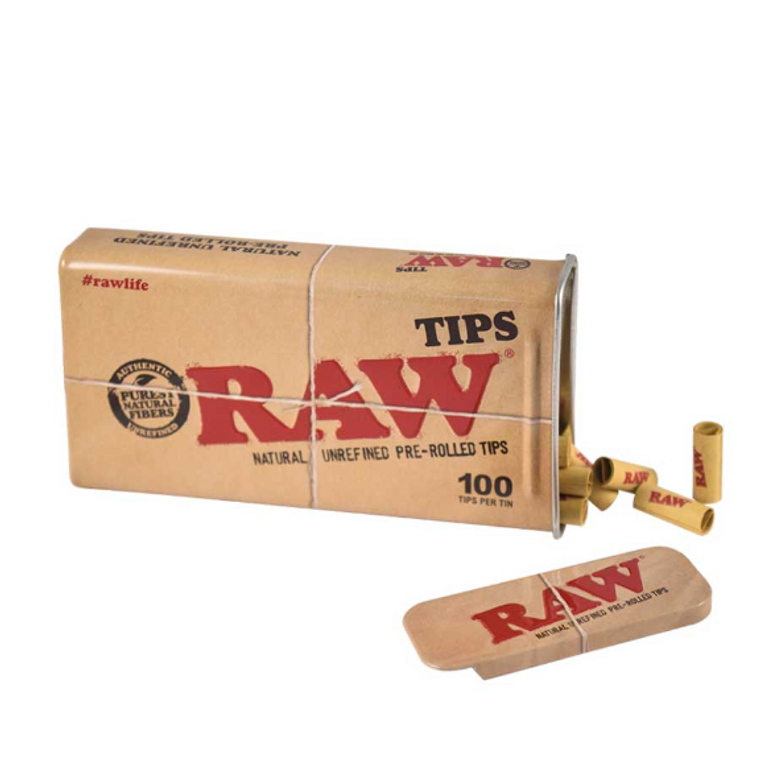 Raw Pre-Rolled Tips 100ct Tin