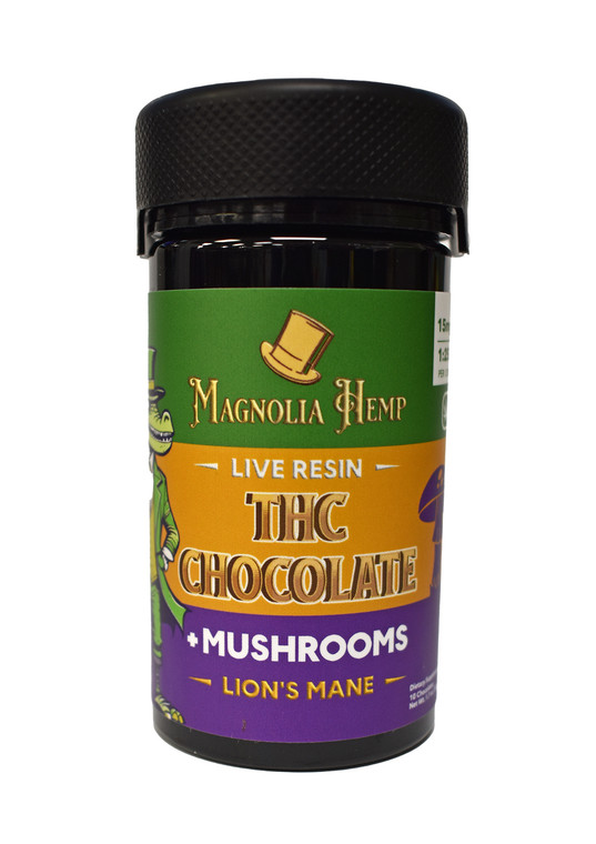 Magnolia Hemp 1:25 THC:CBD Lion's Mane Mushroom Chocolate 10ct 15mg THC/Chocolate