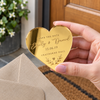 Gold Mirror Save The Date Personalised Heart Magnets