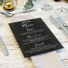 Personalised Leaf Emblem Wedding Menu Card Sign