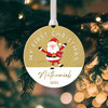 Personalised Baby's First Christmas Mirror Xmas Tree Decoration, Santa 1st Christmas Bauble