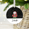 Personalised Mirror Christmas Decoration, Polar Bear Design Xmas Tree Bauble