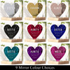 Personalised Mirror Heart Plaque Ornament Gift For Aunty