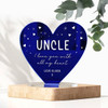 Personalised Mirror Heart Plaque Ornament Gift For Uncle