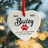 Personalised Dog or Cat Ceramic Remembrance Christmas Tree Decoration, Memorial Bauble For Pets