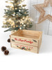 Personalised Family Christmas Eve Box, Wooden Xmas Crate Wreath Design