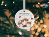 Personalised Mr & Mrs First Christmas, Woodland Reindeer Ceramic 1st Christmas Decoration Bauble