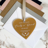 Luxury Save the Date Heart Tag Tied With Ribbon