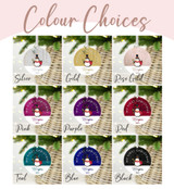Personalised Baby's First Christmas Mirror Xmas Tree Decoration, Penguin 1st Christmas Bauble