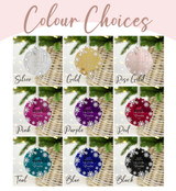 Personalised Mr & Mrs First Christmas Xmas Decoration, Snowflake Mirror 1st Christmas Keepsake Bauble