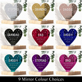 Personalised Mirror Heart Plaque Ornament Gift For Papa