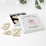 Personalised 10 Reasons Why I Love You Box and Hearts Gift