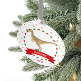 Personalised Velociraptor Dinosaur Christmas Bauble