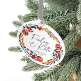 Personalised Couples Names White Christmas Ornament Decoration
