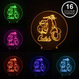 Personalised Vespa Bike Night Light, Colour Changing Lamp For Kids Bedroom