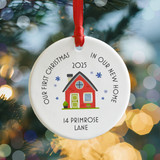 Personalised New Home First Christmas Decoration, 1st Christmas In Your New Home, Xmas Bauble Gift Idea