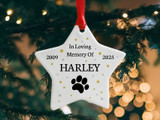 Personalised Memorial Bauble For Dog or Cat, Christmas Tree Decoration