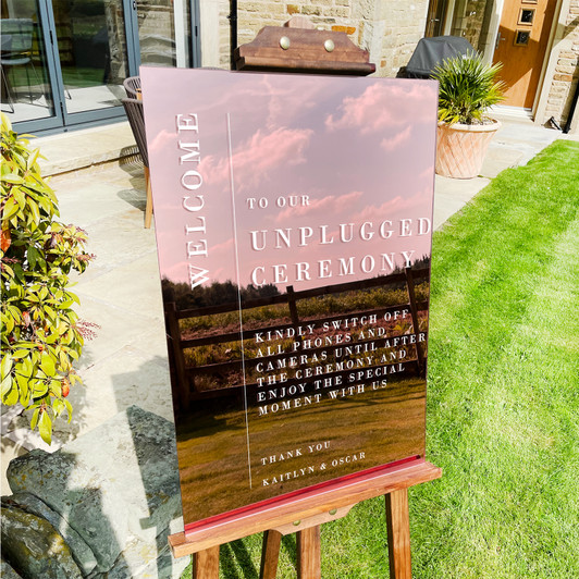 Modern Wedding Unplugged Ceremony Sign