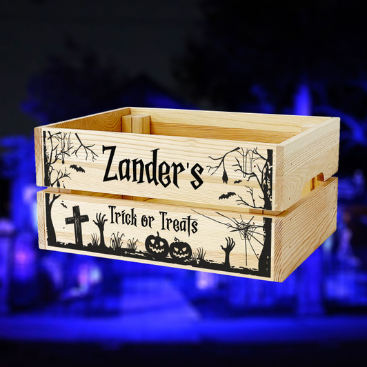 Personalised Halloween Box - Trick Or Treat Halloween Box For Kids, Childrens Hamper Gift Crate