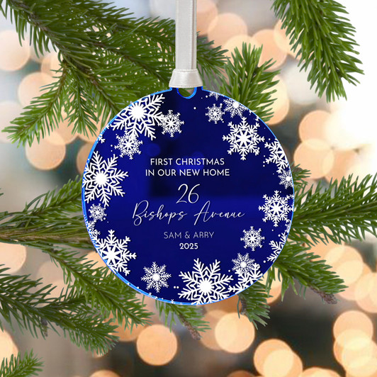 Personalised New Home First Christmas Mirror Xmas Decoration, 1st Xmas New Home Gift