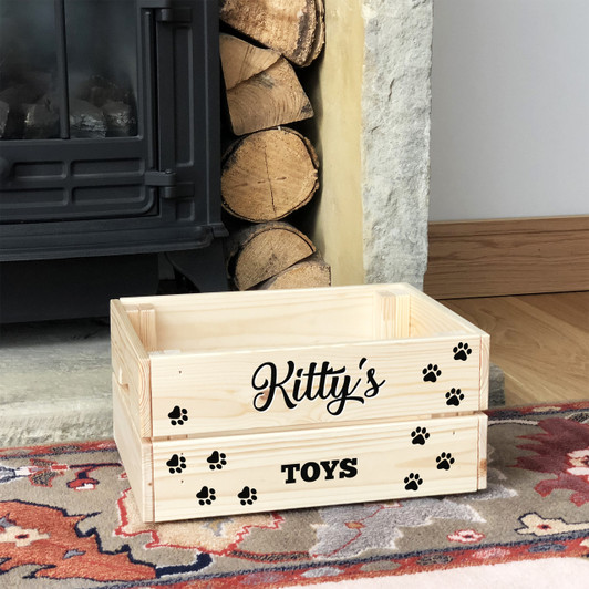 Personalised Dog Crate, Dog Toys, Wooden Crate, Pet, Dog Storage, Dog Gift,  Personalised for Pets, Rustic Style, Dog Toy Box, UK 