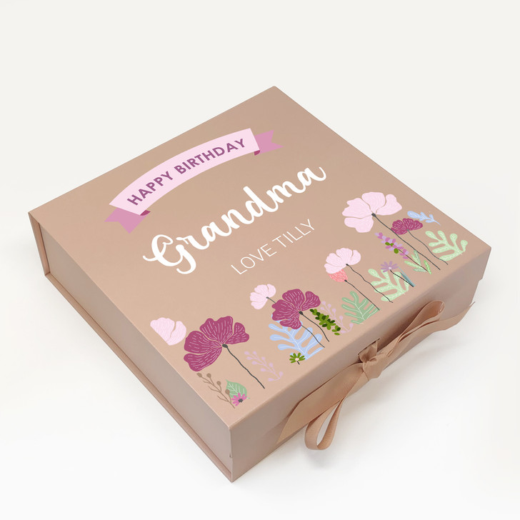 Personalised Floral Keepsake Box, Birthday Gift Box For Her