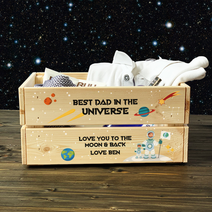 Personalised Best Dad In The Universe, Father's Day Gift Crate