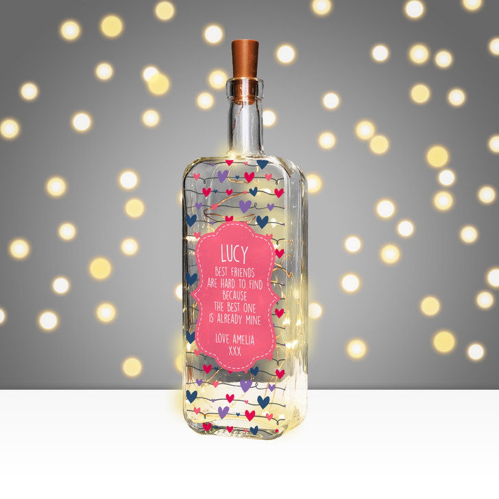 Personalised Light Up Bottle Birthday Gift For Best Friend, Bestie, BFF or Friend