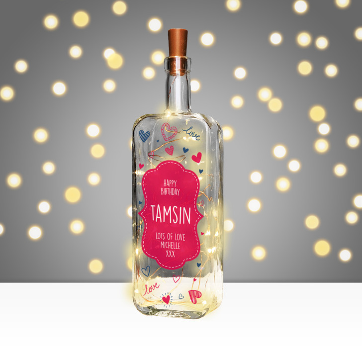 Personalised Light Up Bottle Birthday Gift For Friends and Family