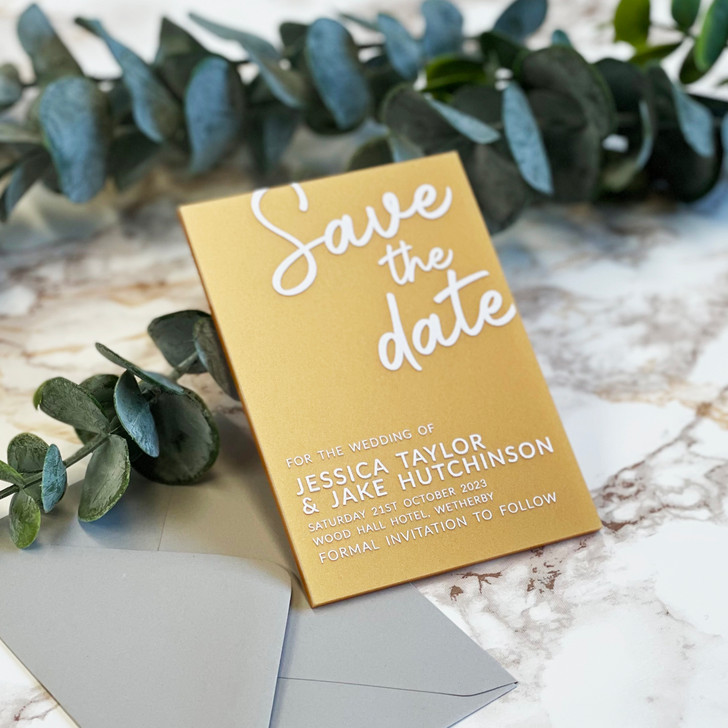 Personalised Modern Acrylic Wedding Save the Dates
