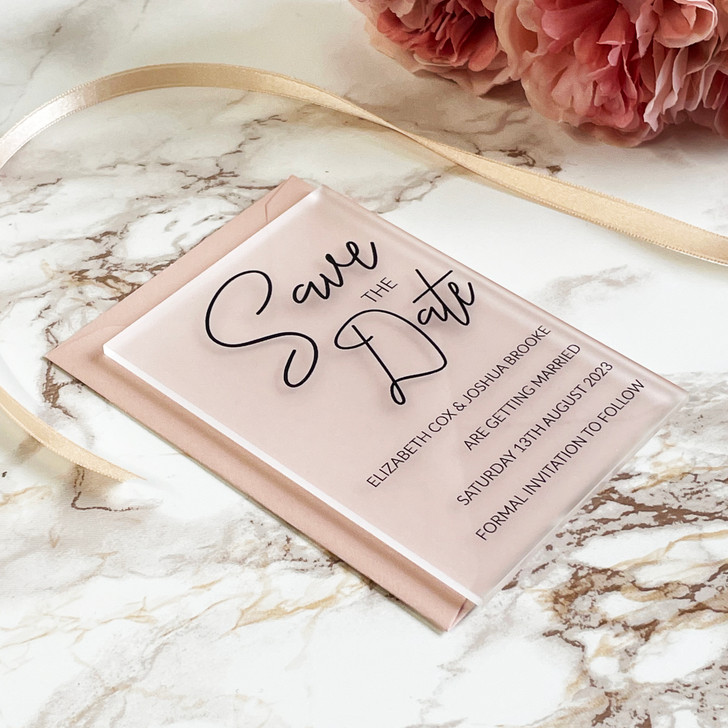 Luxury Modern Acrylic Wedding Save the Dates