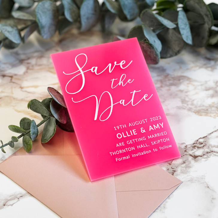 Luxury Acrylic Wedding Save the Date Cards