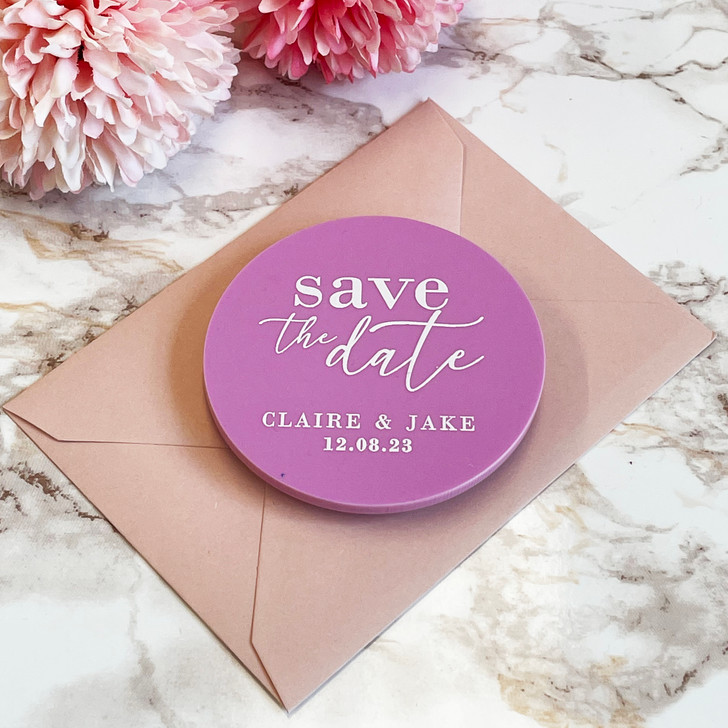 Luxury Acrylic Save the Date Magnets With Envelopes