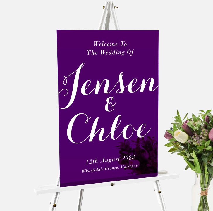 Elegant Personalised Large Acrylic Wedding Welcome Sign