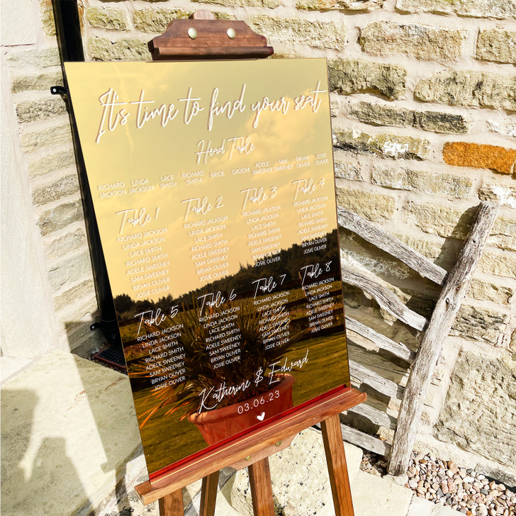 Modern Acrylic Find Your Seat Wedding Seating Chart Sign